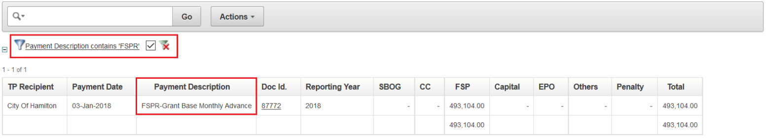 EFIS TP Reporting (Pre-Production): Customization and Filtering