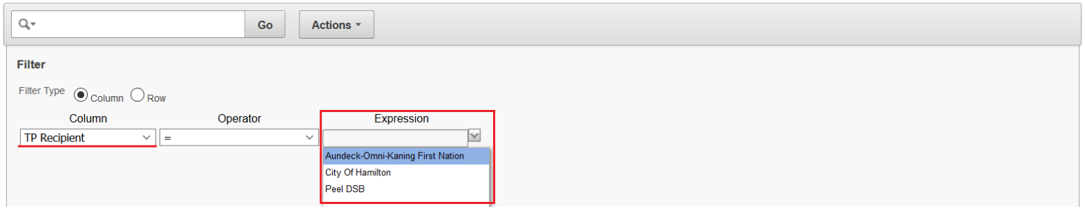 EFIS TP Reporting (Pre-Production): Customization and Filtering