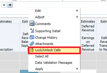 Right click and selected lock/unlock cells