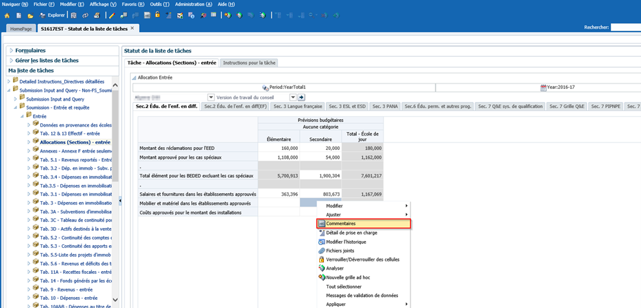 Cliquez avec le bouton droit sur une cellule et sélectionnez des commentaires