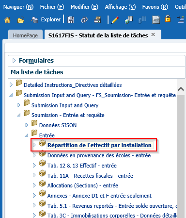 Mise en surbrillance de l'onglet Distribution de données basée sur les installations