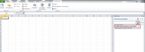 Oracle Hyperion Planning Fusion Edition sélectionnée à partir de connexions partagées