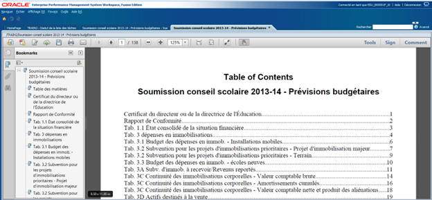 Affiche un rapport généré au format PDF